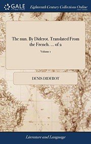 Cover of The Nun. by Diderot. Translated from the French. ... of 2; Volume 1