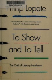 Cover of To show and to tell