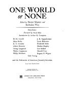Cover of One World Or None