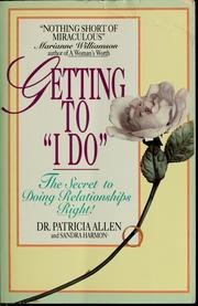 Cover of Getting to "I do"