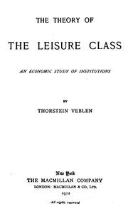 Cover of The Theory of the Leisure Class