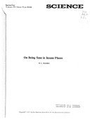Cover of On Being Sane in Insane Places