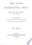 Cover of The Story of Patriot's Day, Lexington and Concord, April 19, 1775