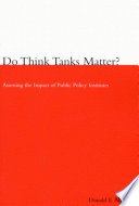 Cover of Do Think Tanks Matter?