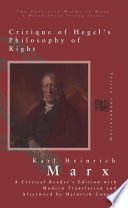 Cover of Critique of Hegel's Philosophy of Right