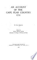 Cover of An Account of the Cape Fear Country, 1731