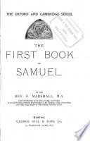 Cover of The first book of Samuel [ed.] by F. Marshall