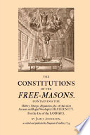 The Constitutions of the Free-Masons Cover