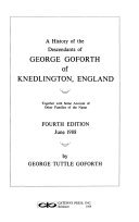 Cover of A History of the Descendants of George Goforth of Knedlington, England