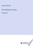The Civilization of China Cover