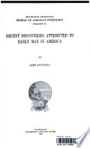 Cover of RECENT DISCOVERIES ATTRIBUTED TO EARLY MAN IN AMERICA