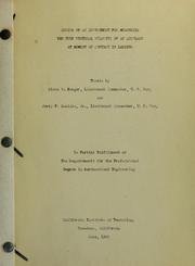 Cover of Design of an instrument for measuring the true vertical velocity of an airplane at moment of contact in landing