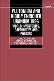 Cover of Plutonium and highly enriched uranium, 1996