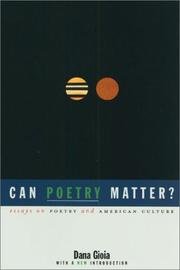 Cover of Can poetry matter?