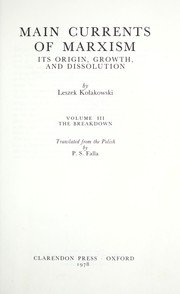 Cover of Main currents of Marxism