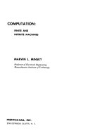 Computation: Finite and Infinite Machines Cover